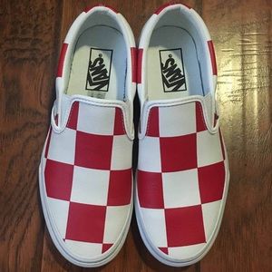 Leather checkered vans